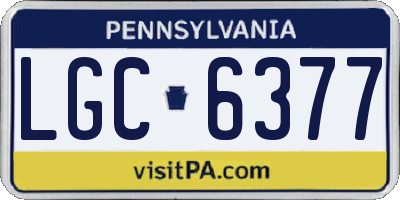 PA license plate LGC6377