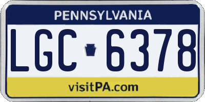 PA license plate LGC6378