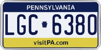 PA license plate LGC6380