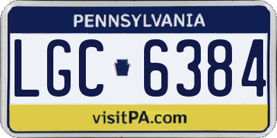 PA license plate LGC6384