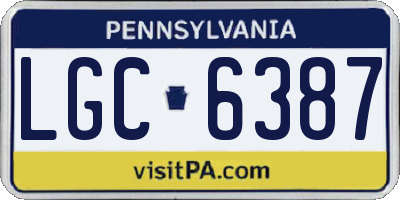 PA license plate LGC6387