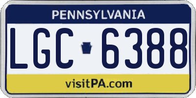 PA license plate LGC6388
