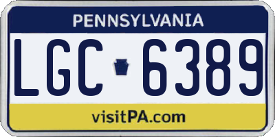 PA license plate LGC6389
