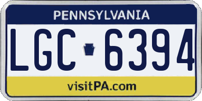 PA license plate LGC6394