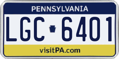 PA license plate LGC6401