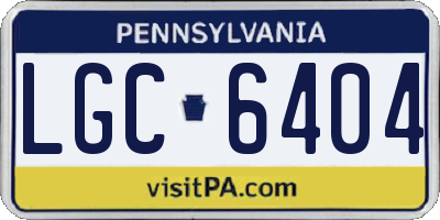 PA license plate LGC6404