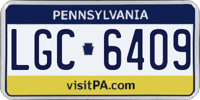 PA license plate LGC6409