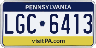 PA license plate LGC6413