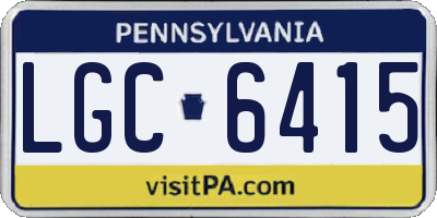 PA license plate LGC6415