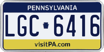 PA license plate LGC6416