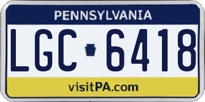PA license plate LGC6418