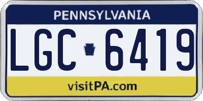 PA license plate LGC6419