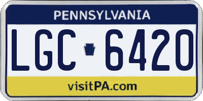 PA license plate LGC6420