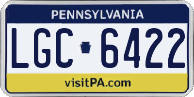 PA license plate LGC6422