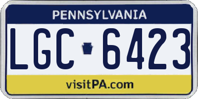 PA license plate LGC6423