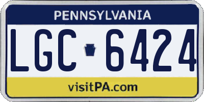 PA license plate LGC6424