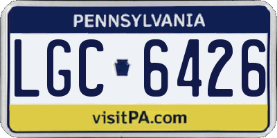 PA license plate LGC6426