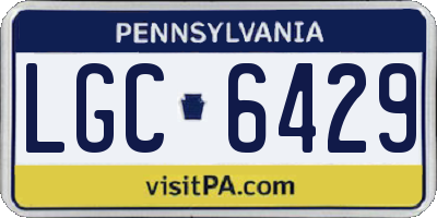 PA license plate LGC6429