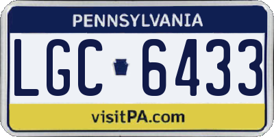 PA license plate LGC6433