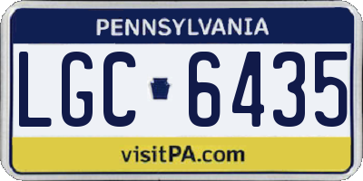 PA license plate LGC6435