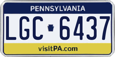 PA license plate LGC6437