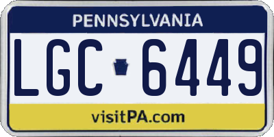 PA license plate LGC6449