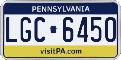 PA license plate LGC6450