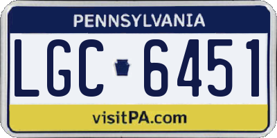 PA license plate LGC6451