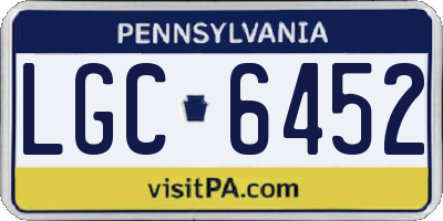 PA license plate LGC6452
