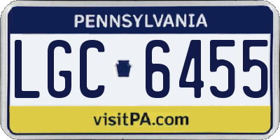 PA license plate LGC6455