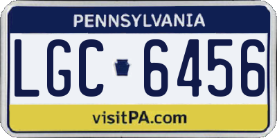 PA license plate LGC6456