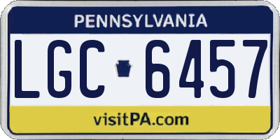 PA license plate LGC6457