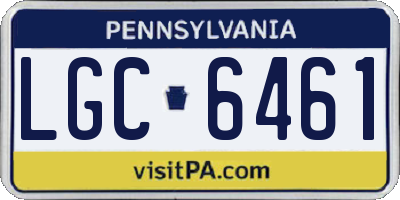 PA license plate LGC6461