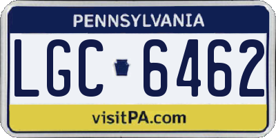 PA license plate LGC6462