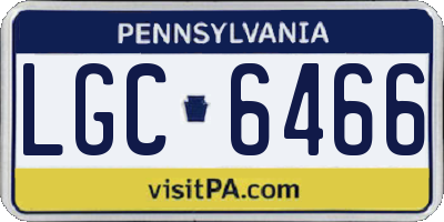 PA license plate LGC6466