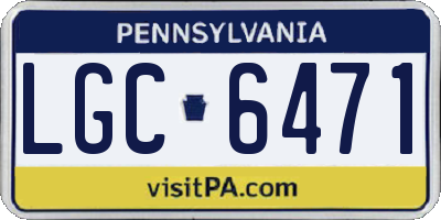 PA license plate LGC6471