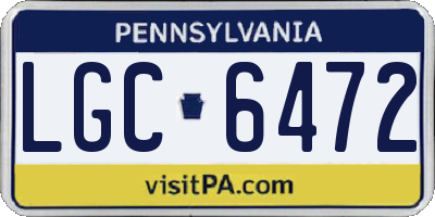 PA license plate LGC6472