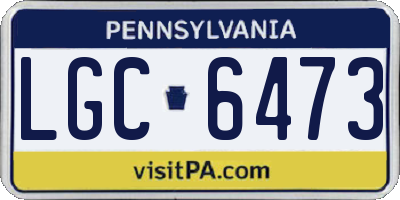 PA license plate LGC6473