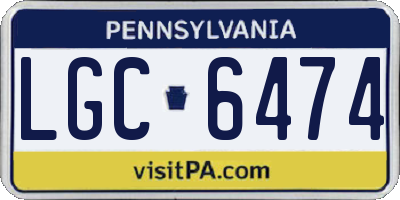 PA license plate LGC6474