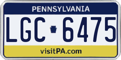 PA license plate LGC6475