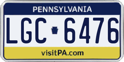 PA license plate LGC6476