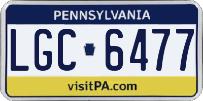 PA license plate LGC6477