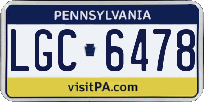 PA license plate LGC6478