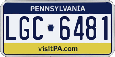 PA license plate LGC6481