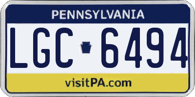 PA license plate LGC6494