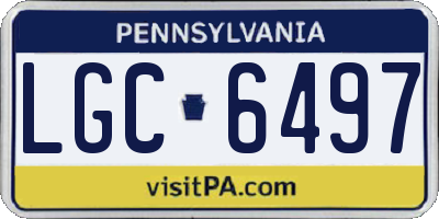 PA license plate LGC6497