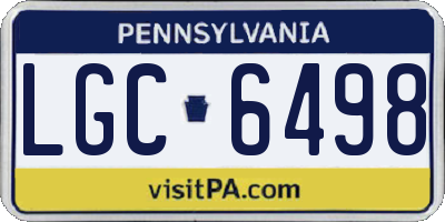 PA license plate LGC6498