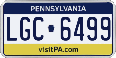 PA license plate LGC6499