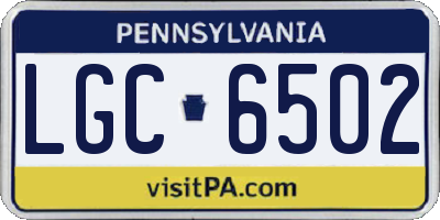 PA license plate LGC6502