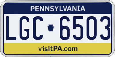 PA license plate LGC6503